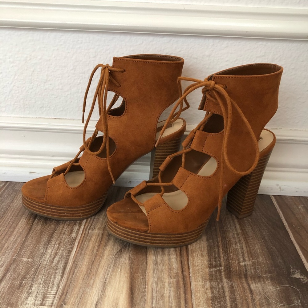 F21 Lace Chunky Heels